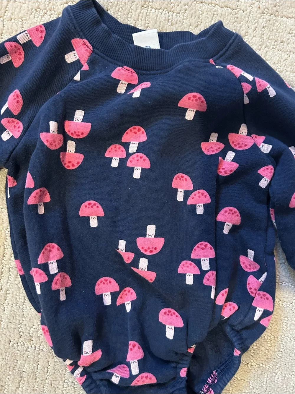 Old Navy baby girl sweatshirt bubble mushrooms fall cozy 3-6 months